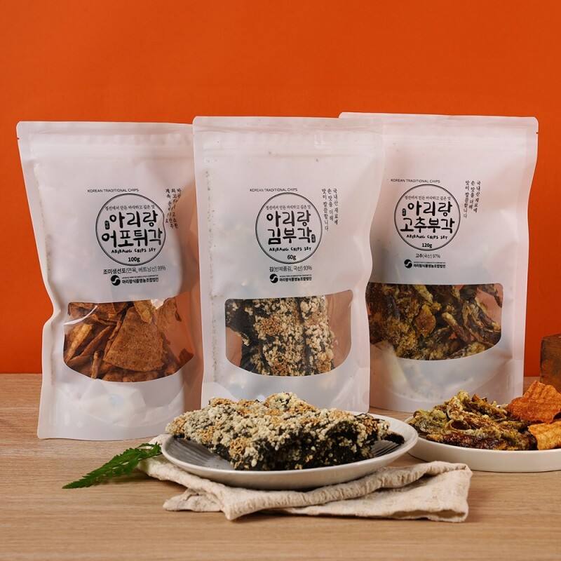 아리랑식품,[라이브특가] 전통 수제 찹쌀 부각 3종 세트 (고추부각, 김부각, 어포튀각)